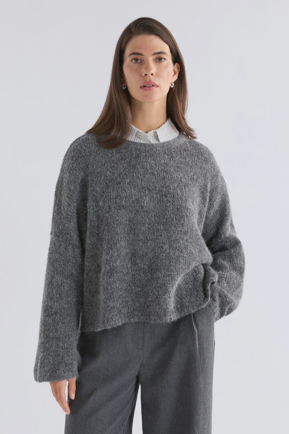 Elk Agna Sweater - Mid Grey Marle