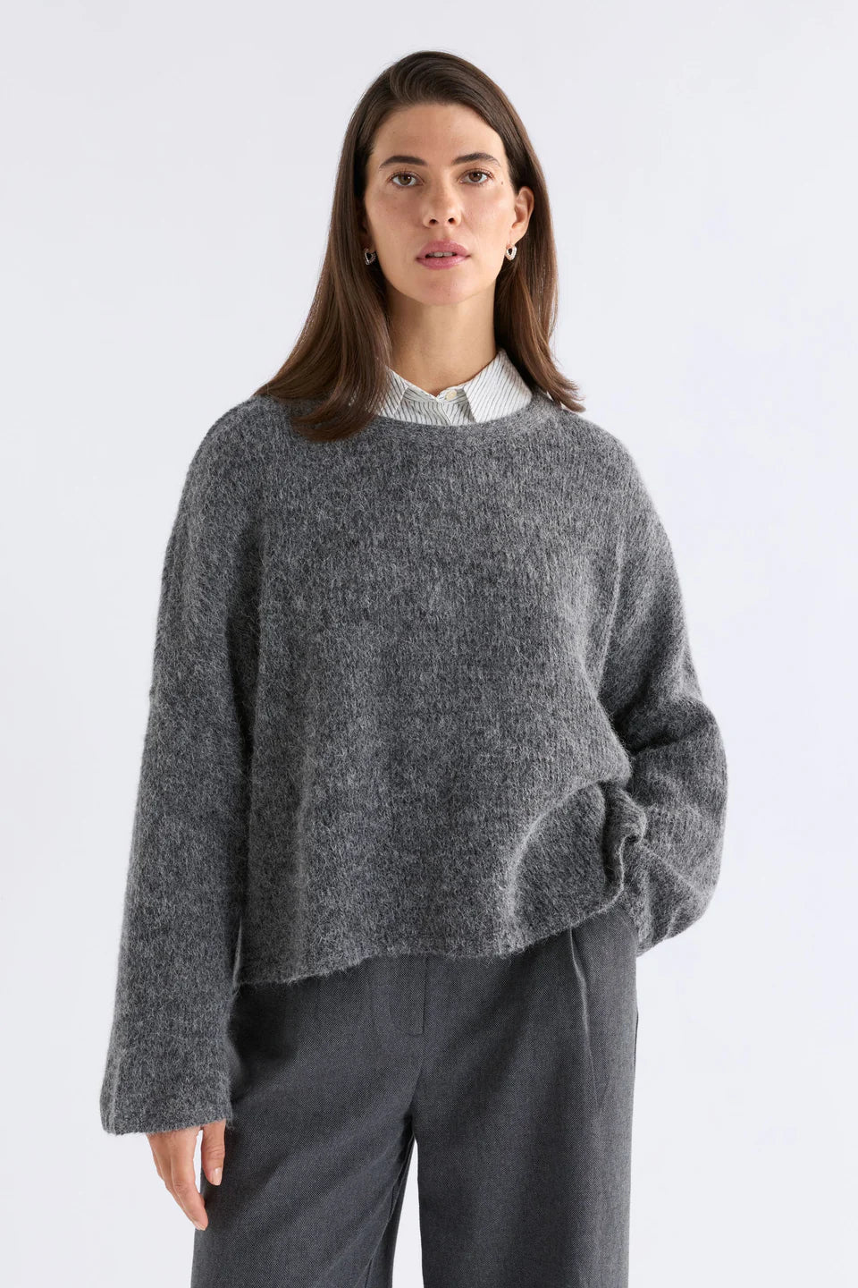 Elk Agna Sweater - Mid Grey Marle