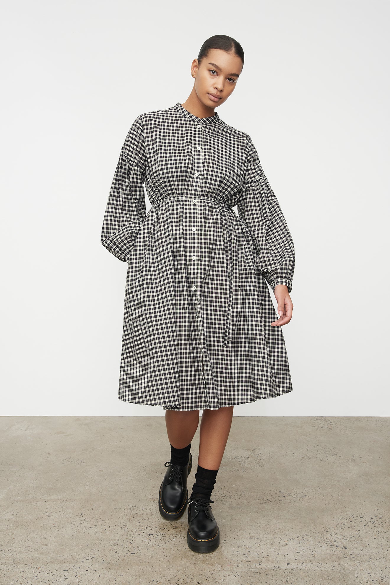 Kowtow Patti Dress - Monochrome Check