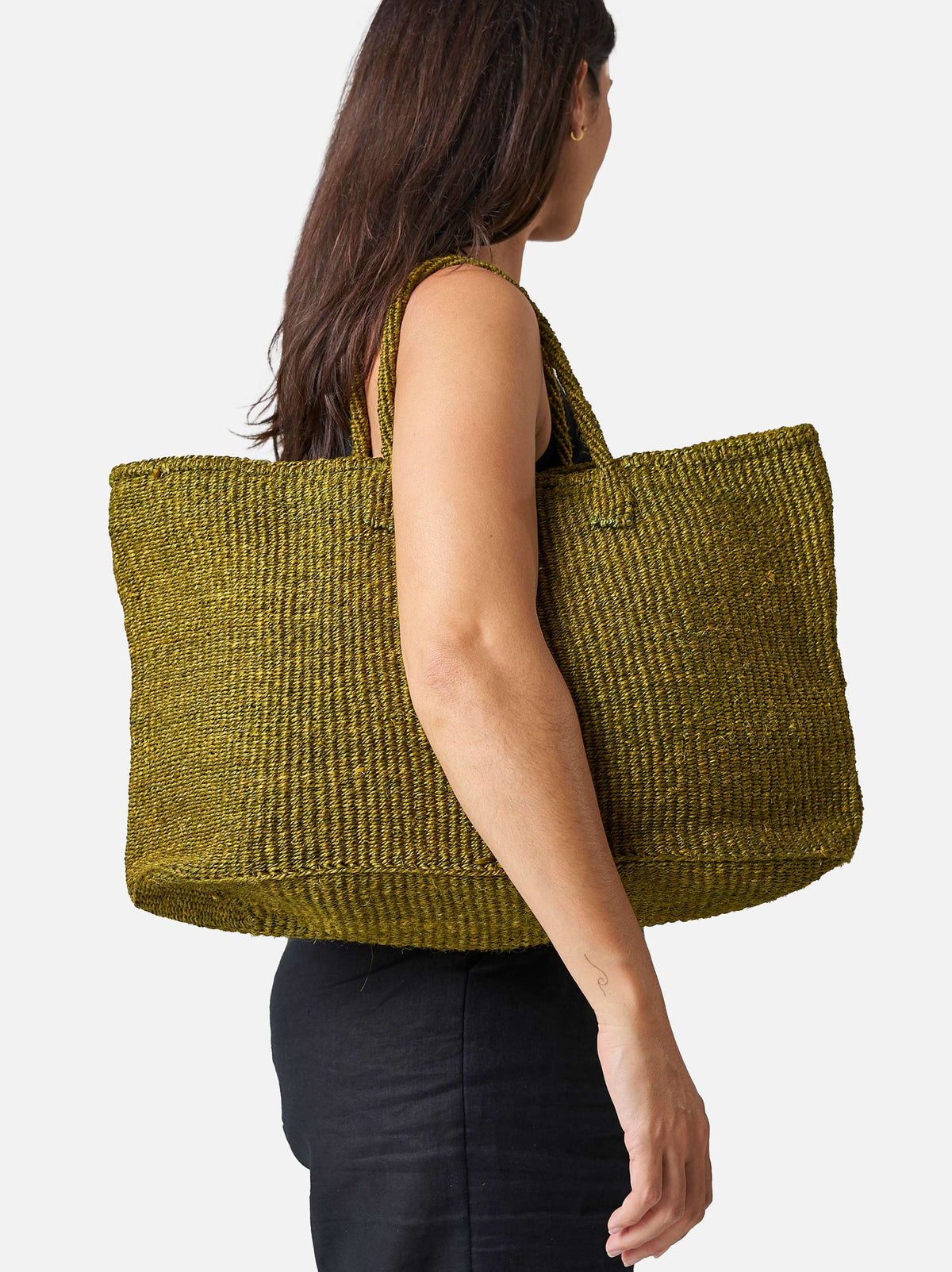 Citta Sisal Oval Basket - Olive