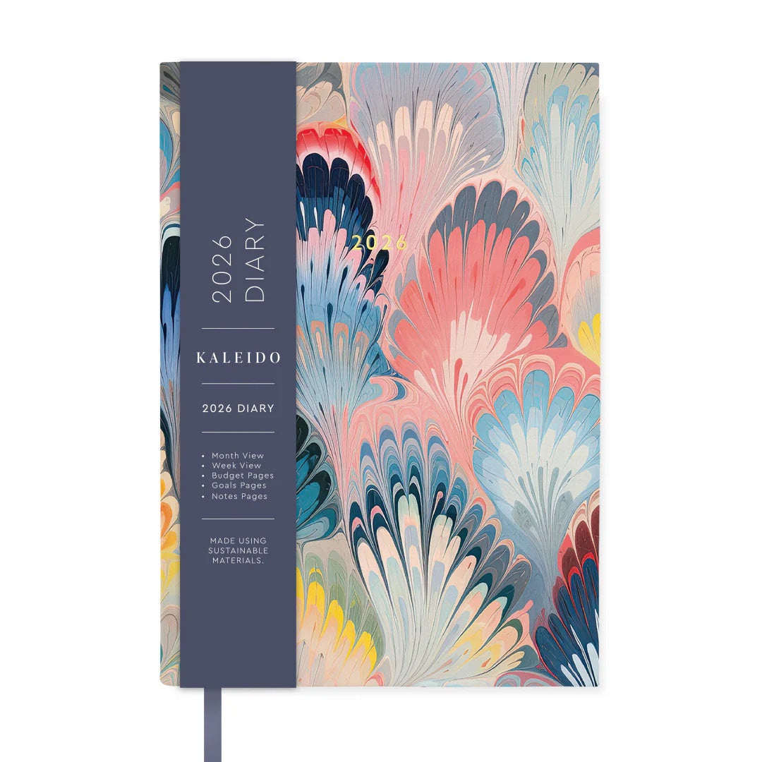 Kaleido A5 2026 Weekly Diary - Scalloped Marble