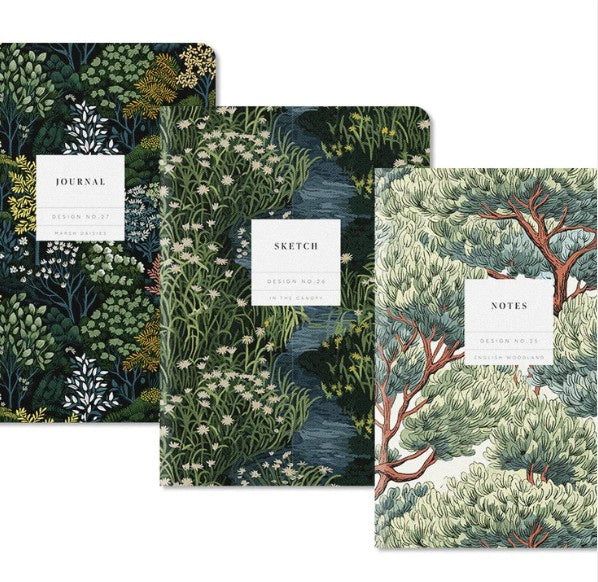 Kaleido A5 Notebooks Set of 3  - English Woodland