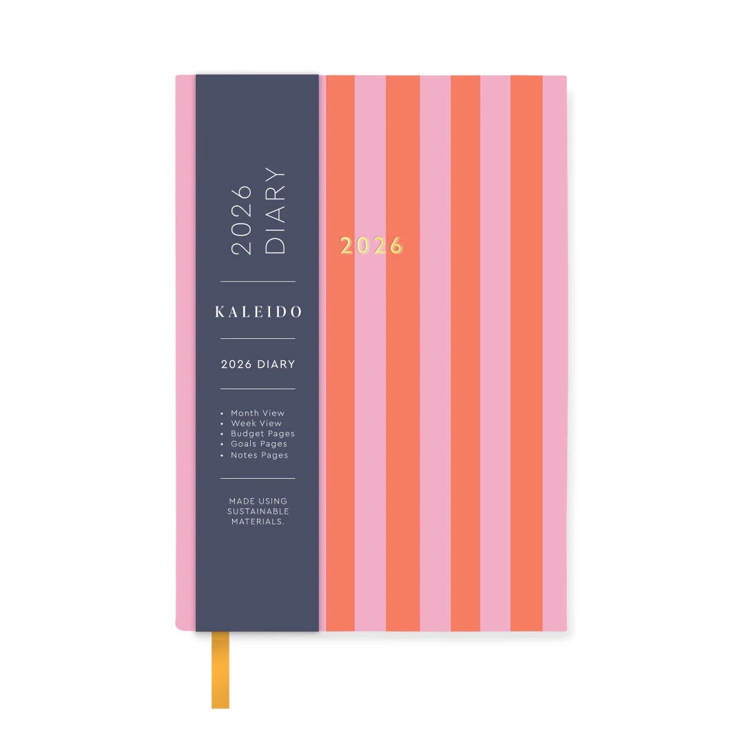 Kaleido A6 2026 Weekly Diary - Candy Stripe