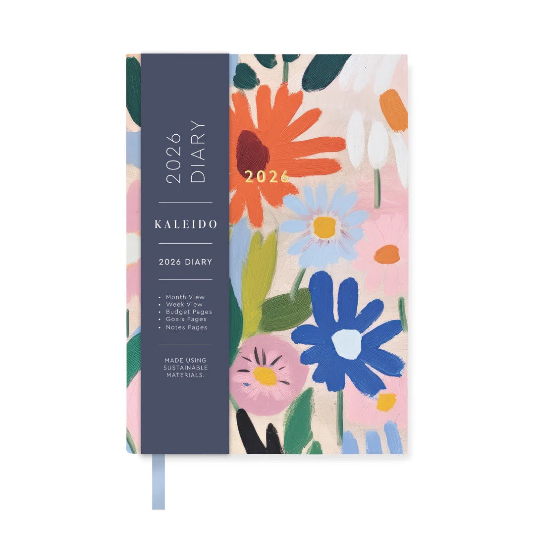 Kaleido A6 2026 Weekly Diary - Gouache Floral