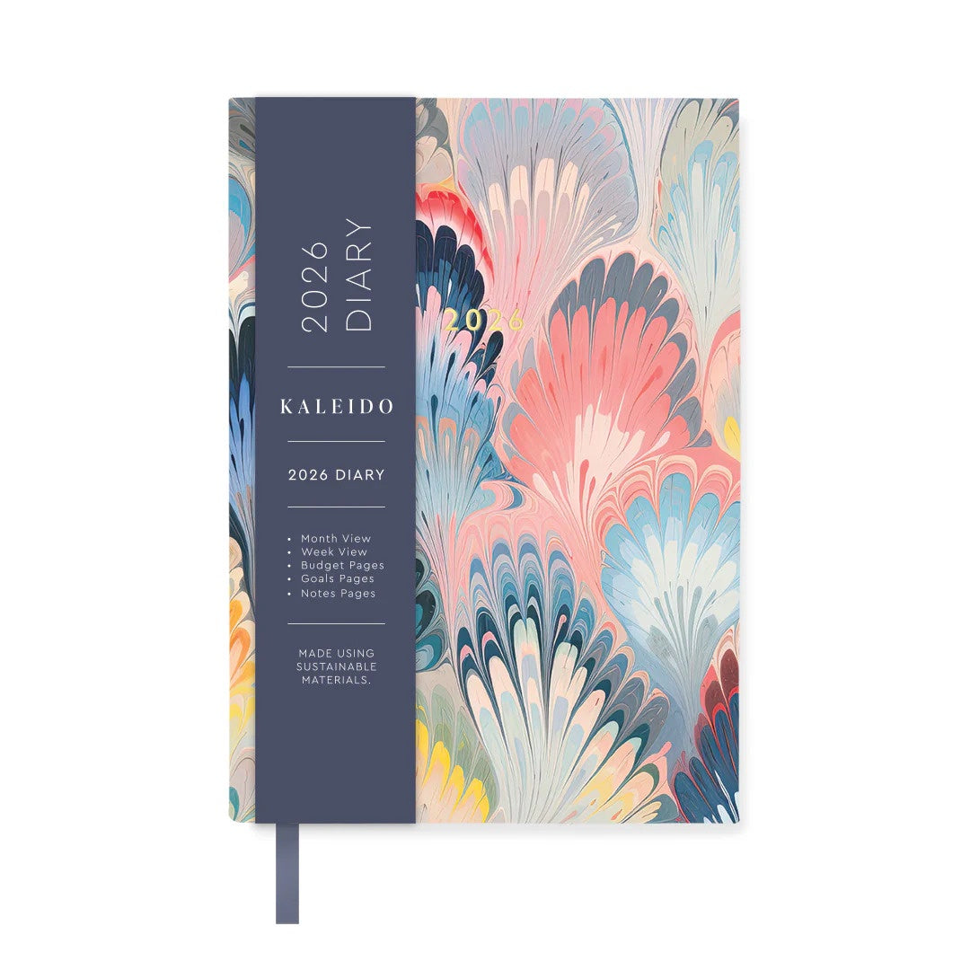 Kaleido A6 2026 Weekly Diary - Scalloped Marble