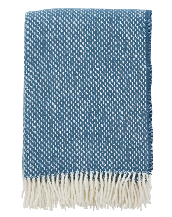 Klippan Preppy Woven Lambswool Blanket - Blue