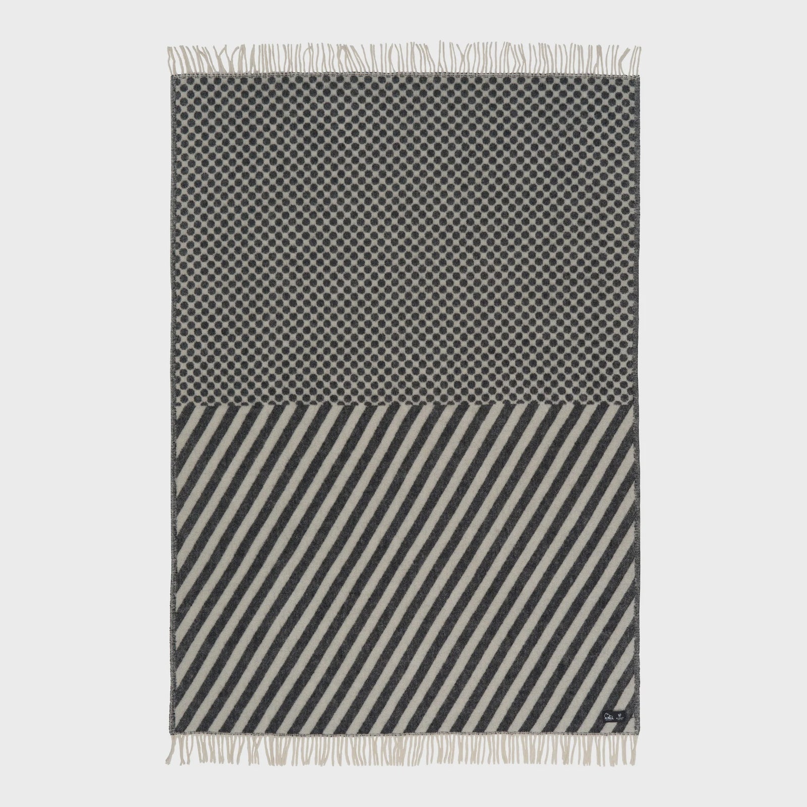 Klippan Throw - Dot and Black stripe 