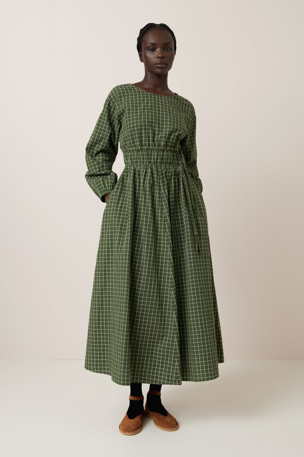 Kowtow Aspen Dress - Forest Grid