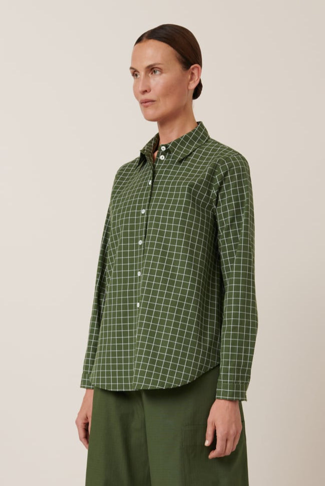 Kowtow Daily Shirt - Forest Grid