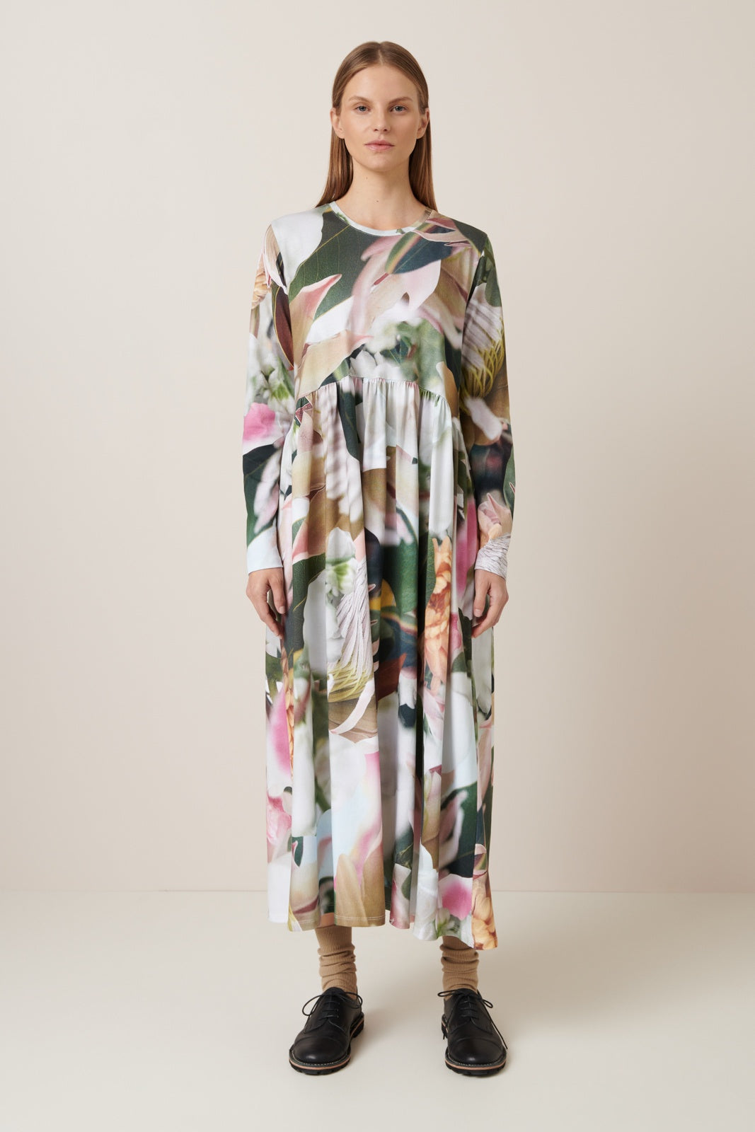 Kowtow Long Sleeve Gather Dress - Protea