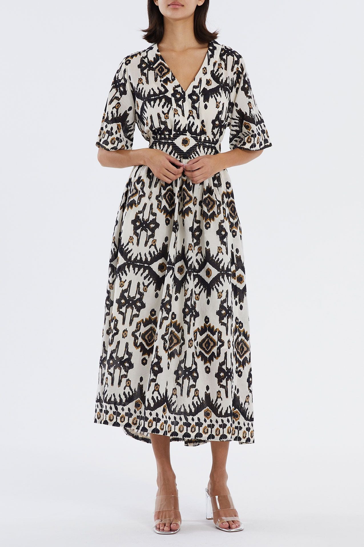 Lollys Laundry Sumia Dress - Aztec Cream Black