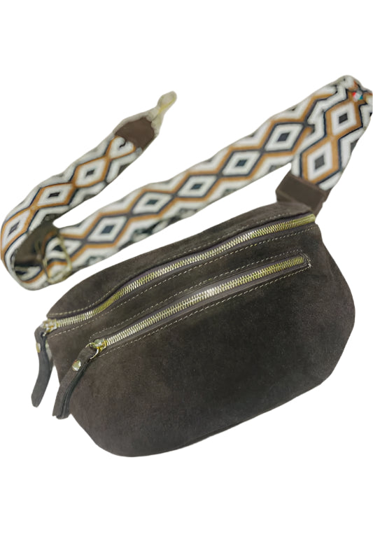 Lauren Vidal Elda Suede Bag - Cafe