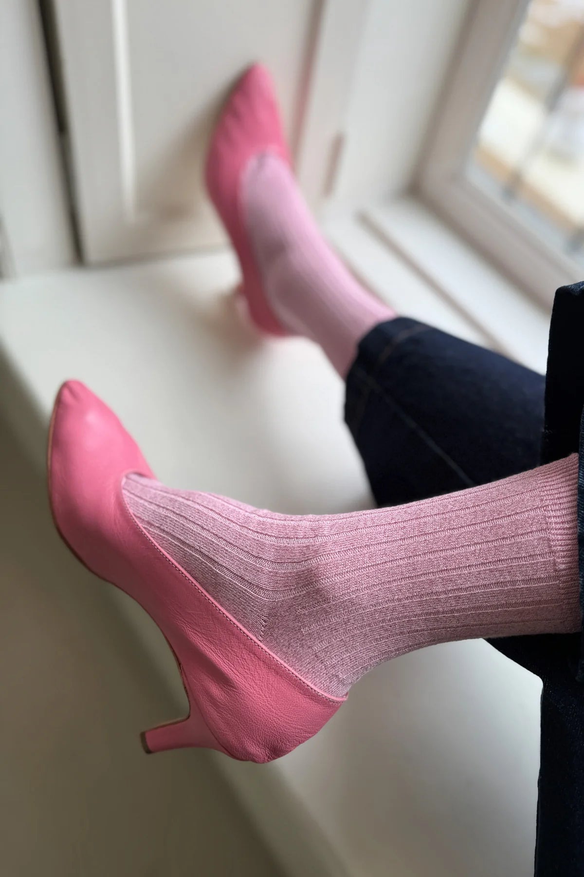 Le Bon Shoppe Her Socks Lurex - Sparkling Rose