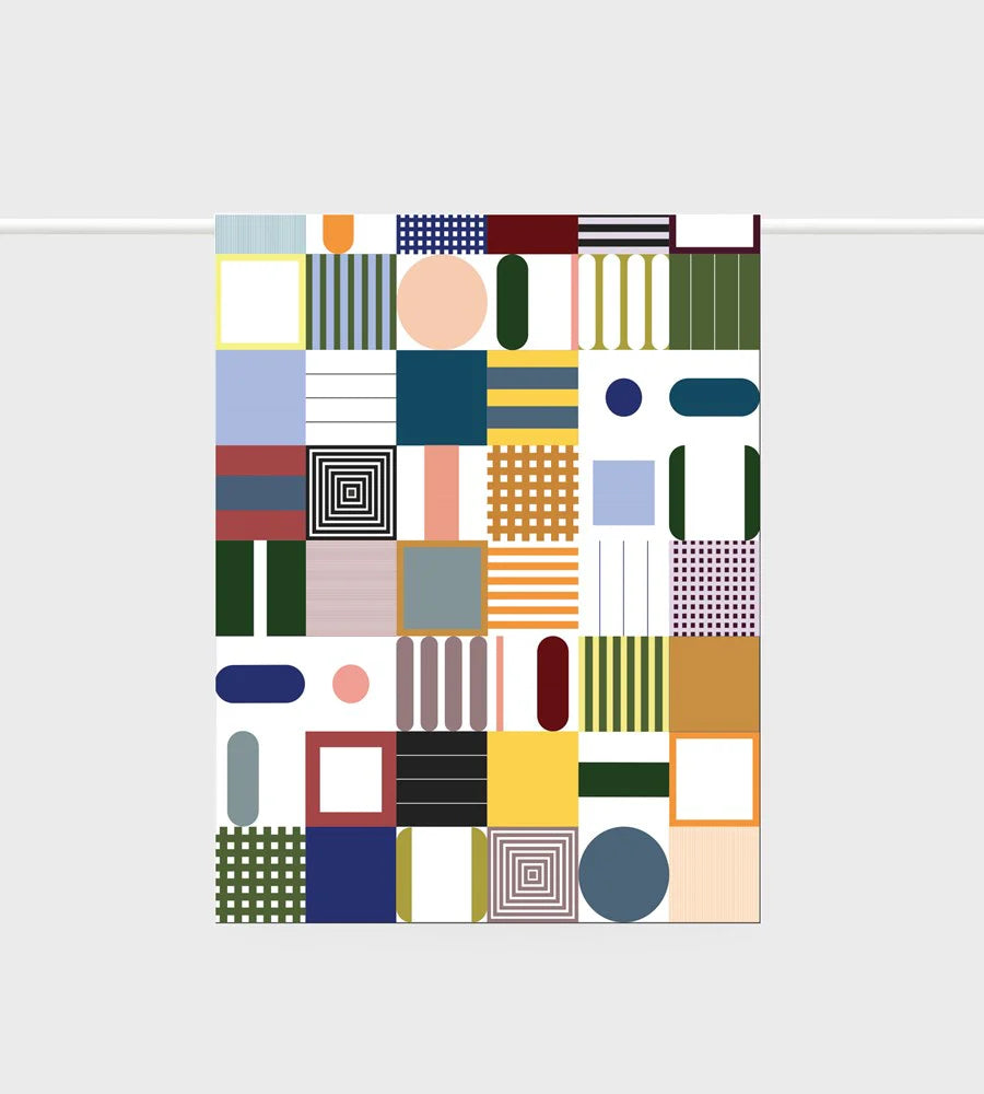 Lettuce Tea Towel - Abstract Squares