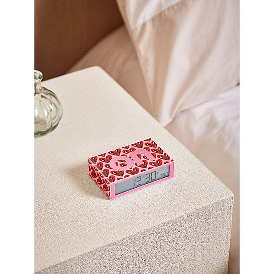 Lexon Flip Classic Alarm Clock - Keith Haring Pink Heart