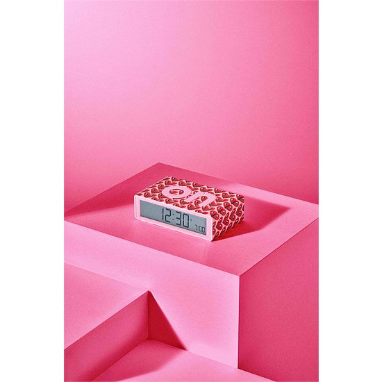 Lexon Flip Classic Alarm Clock - Keith Haring Pink Heart