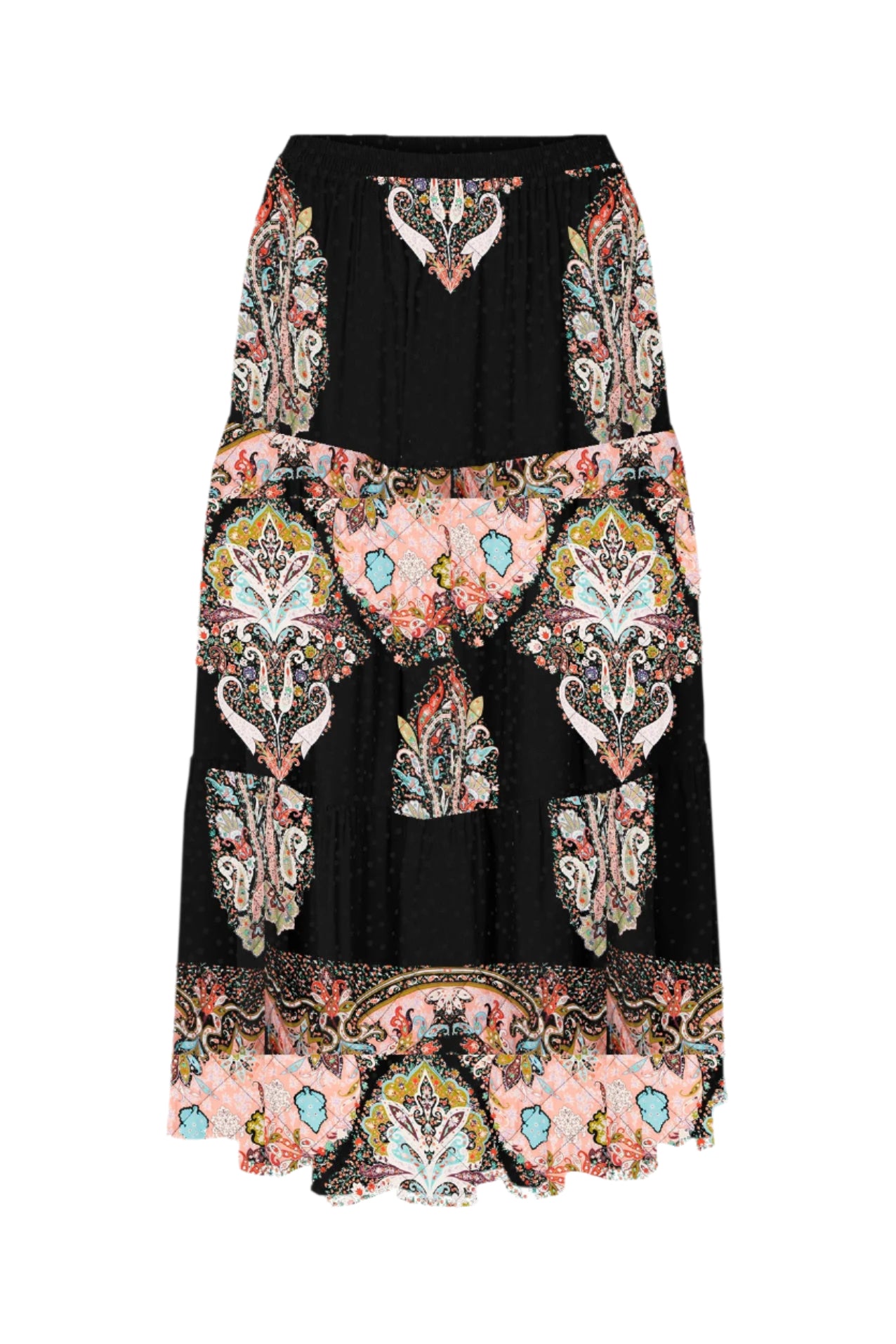 Lollys Laundry Morning Midi Skirt - Black Paisley Print