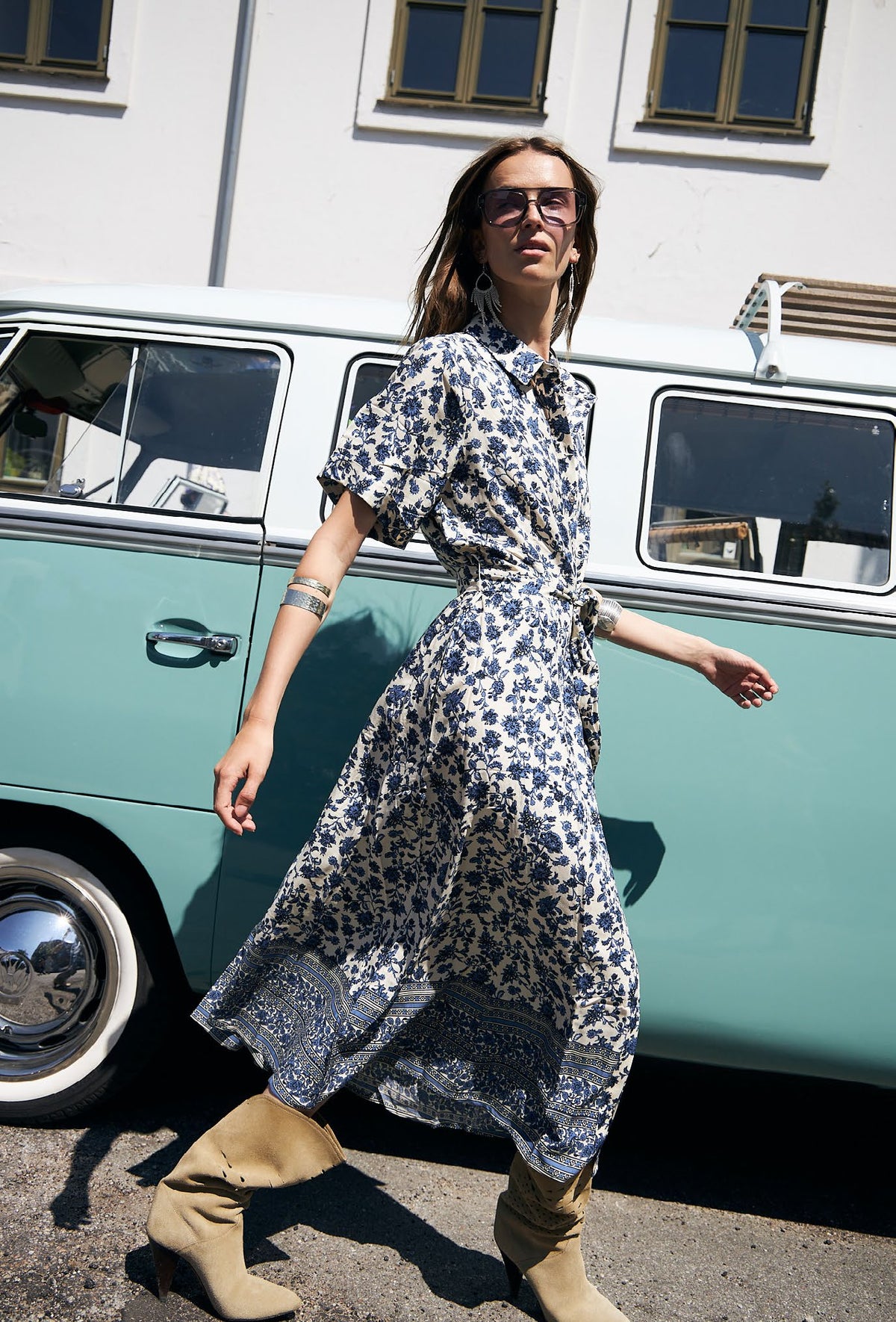 Lollys Laundry Blake Midi Dress - Blue