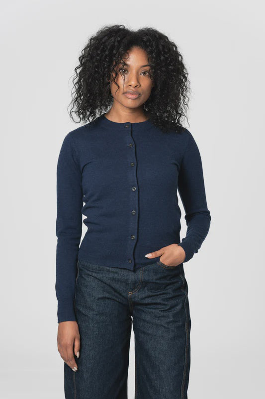 Dinadi Merino Cardigan - Space Blue