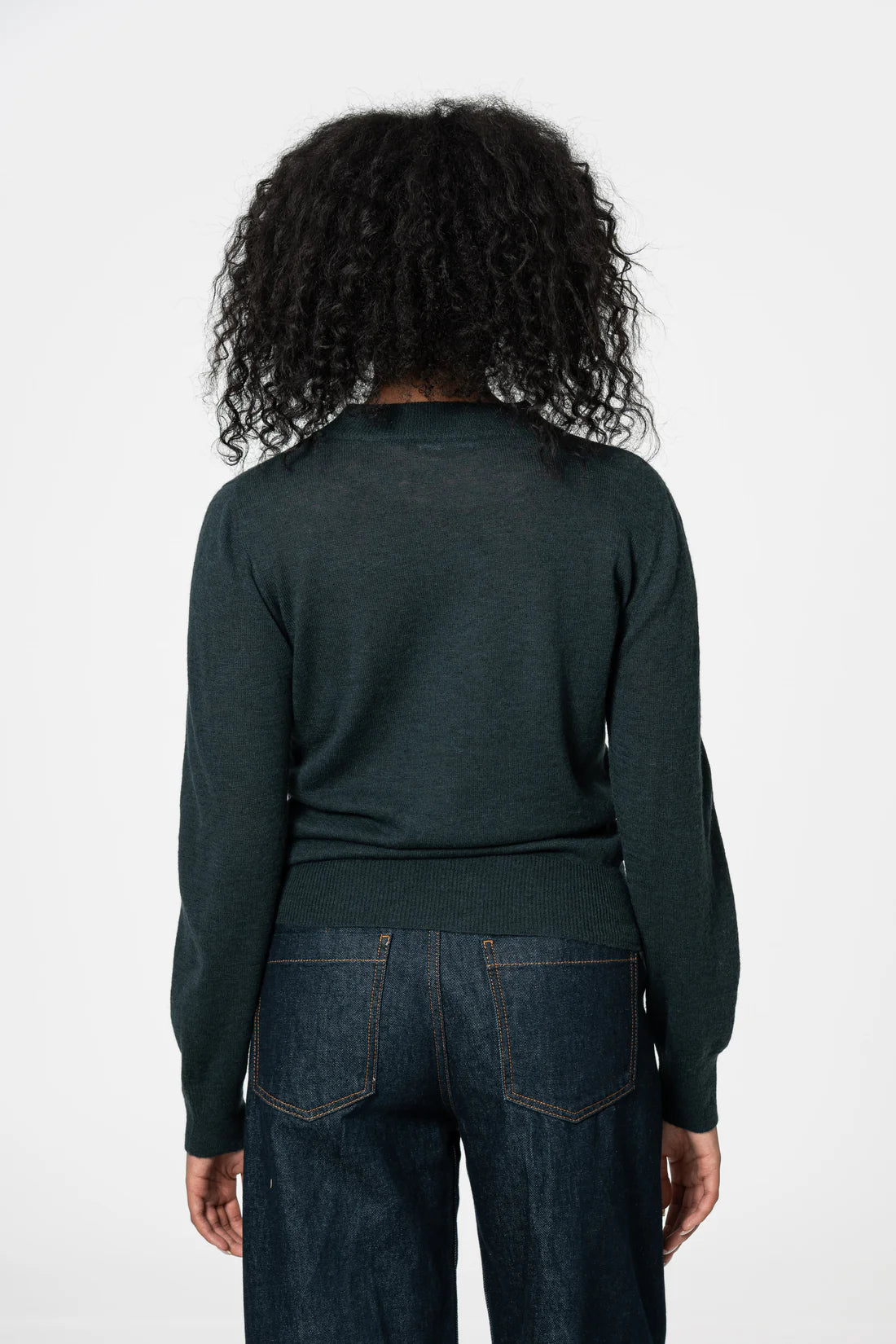 Dinadi Merino O-Neck Sweater - Peacock Green