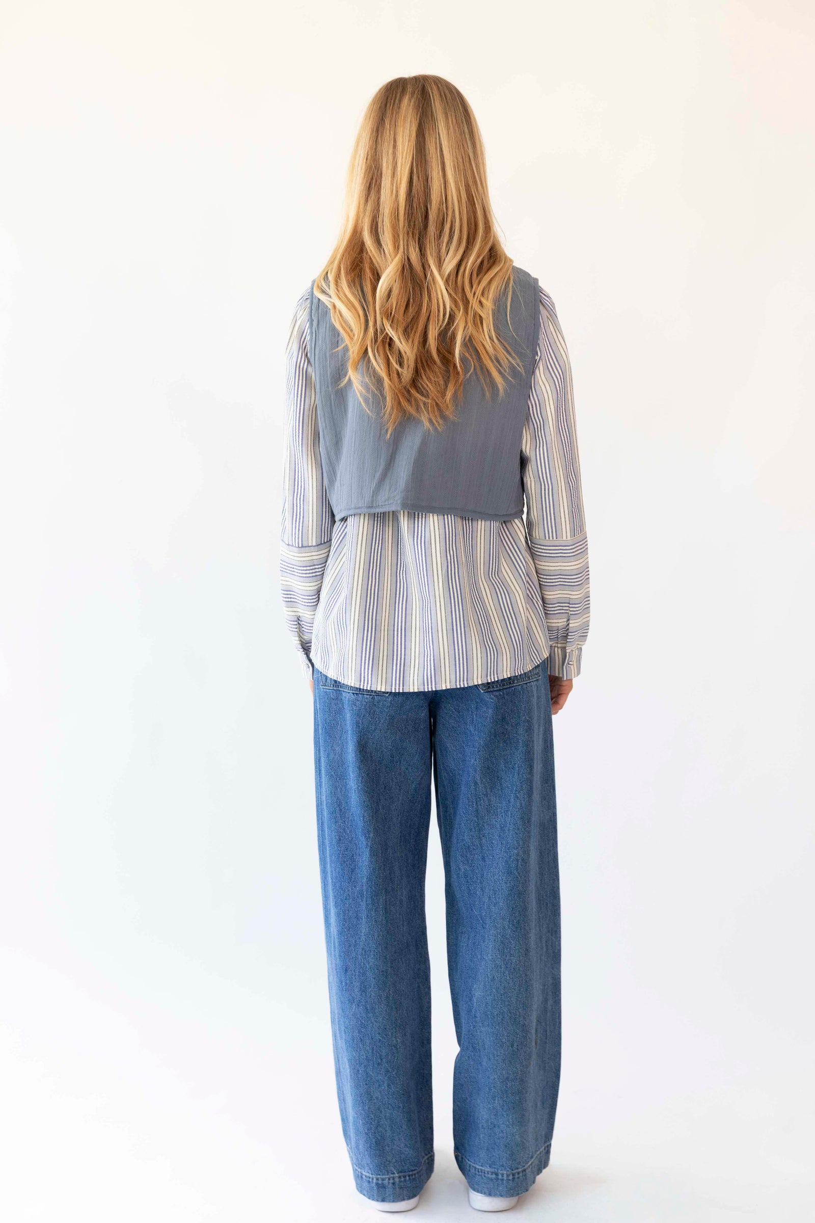 Lollys Laundry Ilsa Vest - Dusty Blue