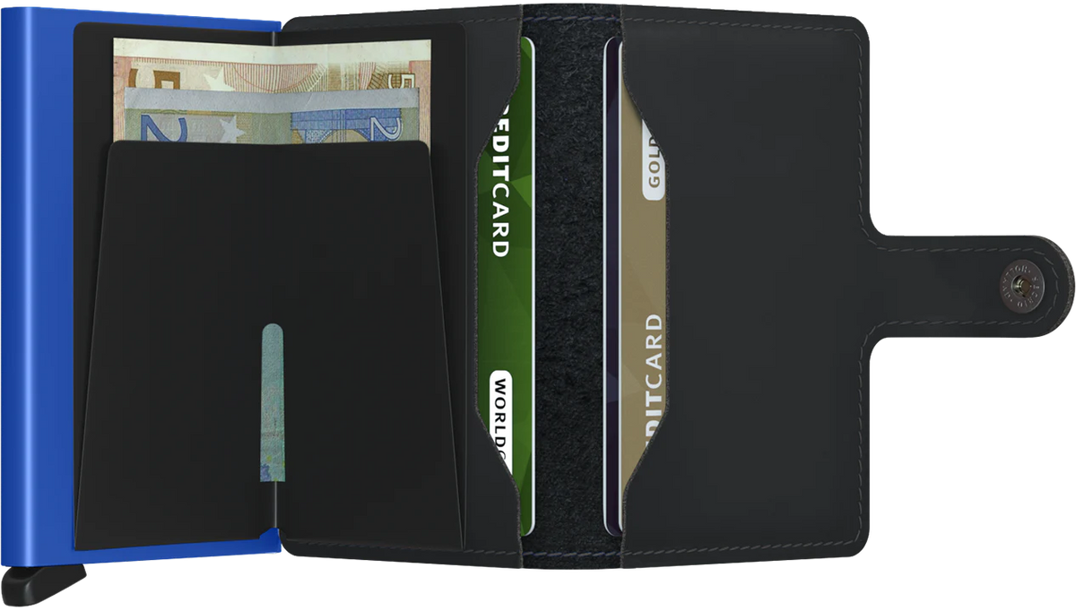 Secrid Miniwallet - Matte Black & Blue