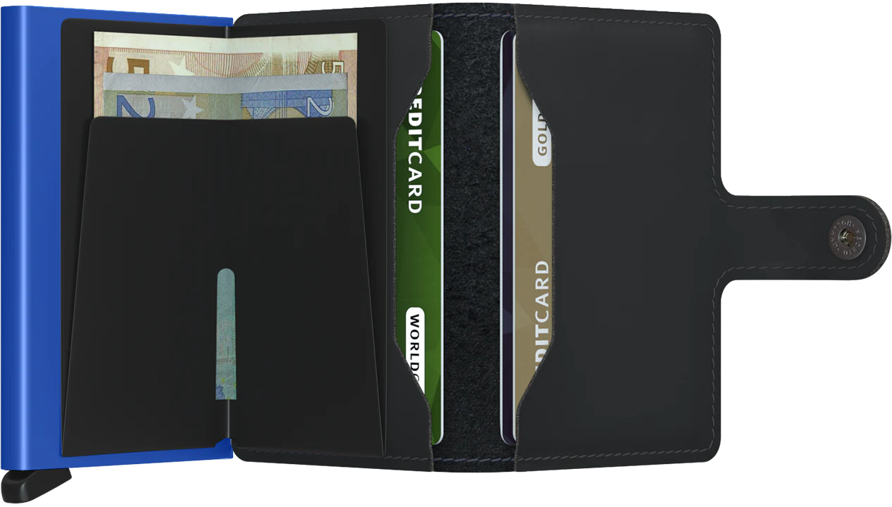 Secrid Miniwallet - Matte Black & Blue