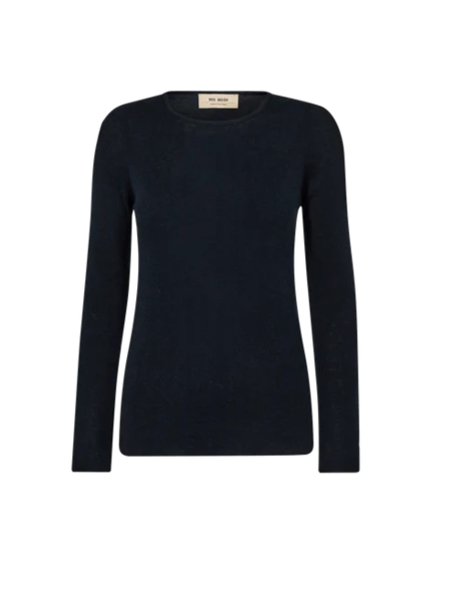 Mos Mosh Bouch O-Neck Knit - Salute Navy wool
