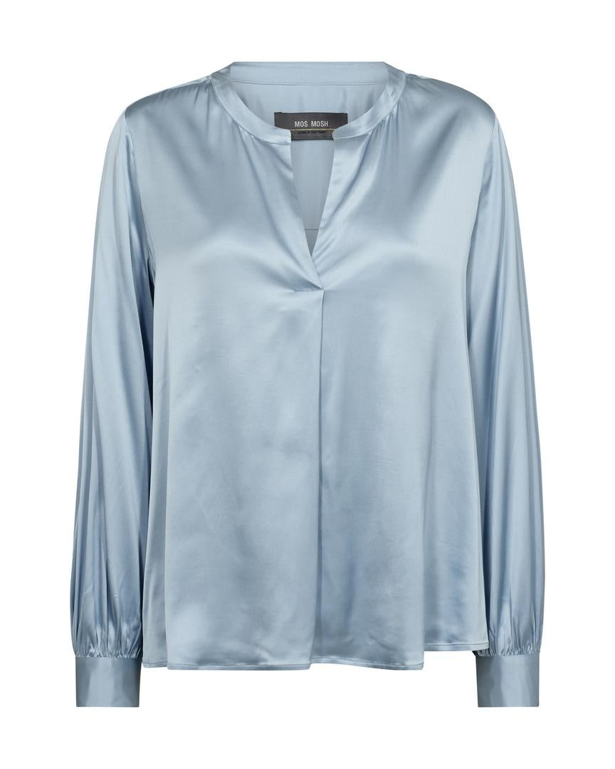 Mos Mosh Enfa Satin Blouse - Celestial Blue