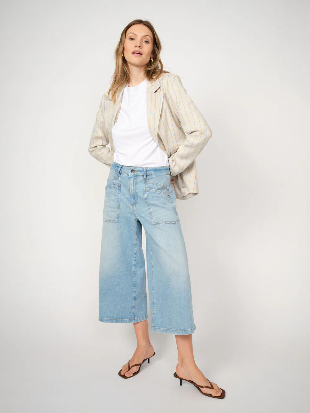 Mos Mosh Sagai Culotte Jeans - Light Blue