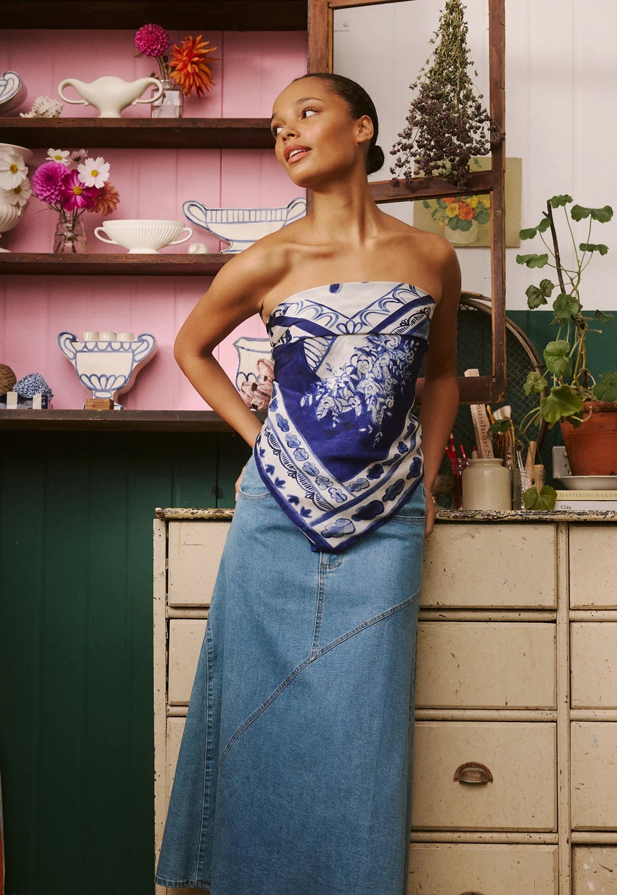 Nancybird Silk Scarf - Lyon Tile
