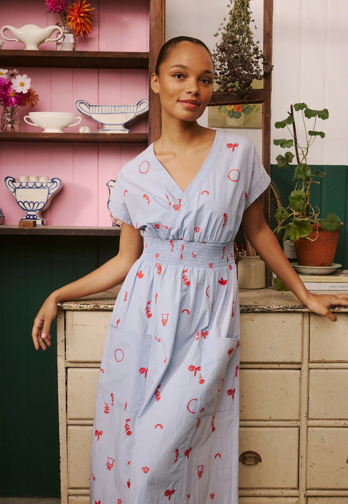 Nancybird  Hana Wrap Dress - Motif Embroidery