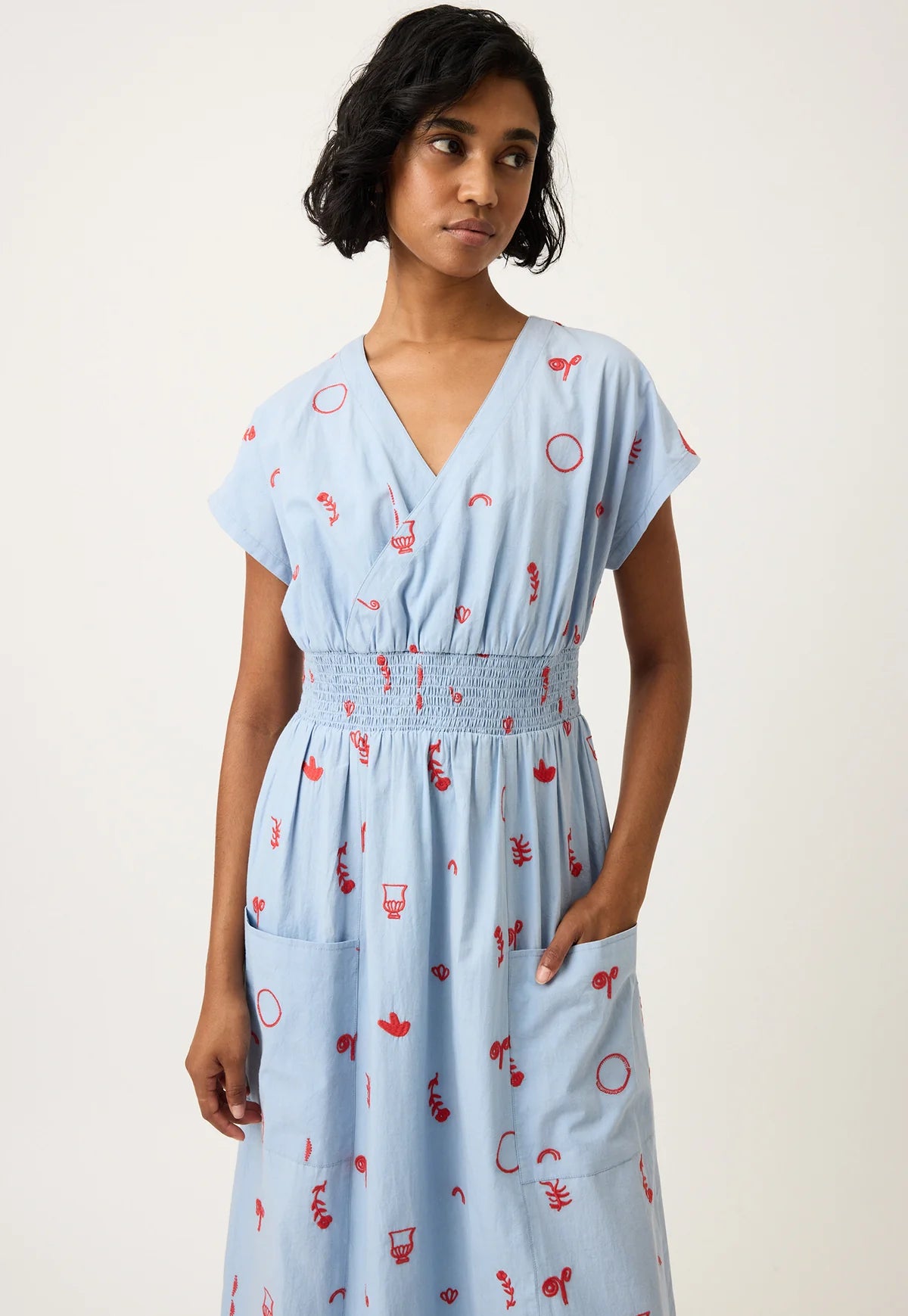 Nancybird  Hana Wrap Dress - Motif Embroidery