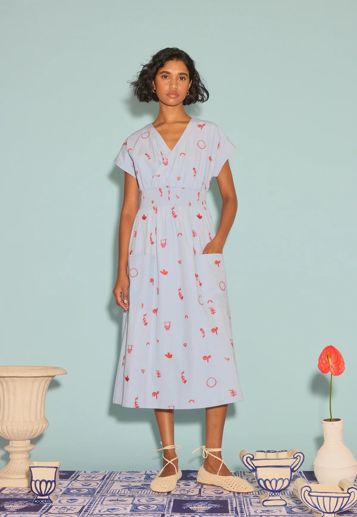 Nancybird  Hana Wrap Dress - Motif Embroidery