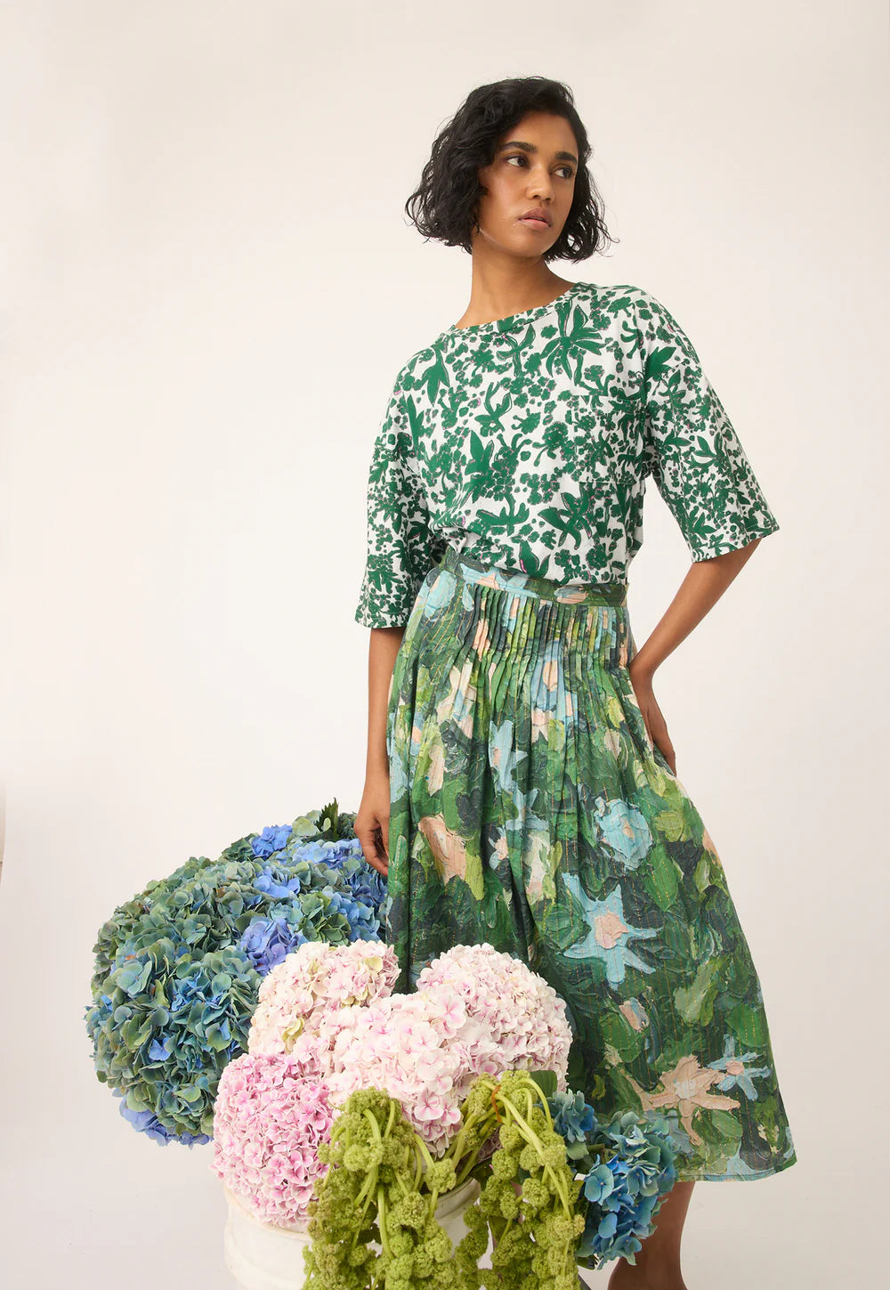 Nancybird Alma Yoke Skirt - Garden