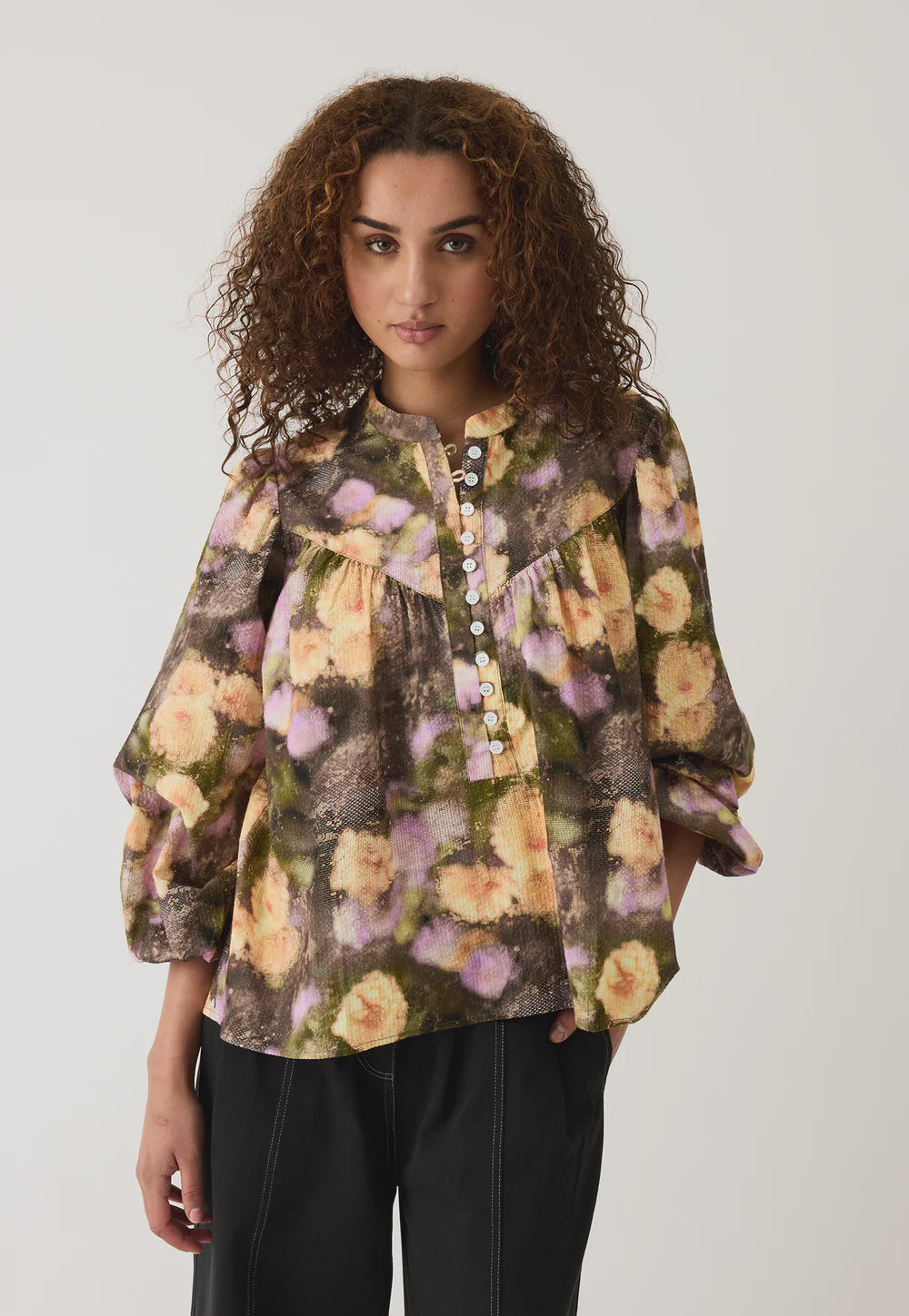 Nancybird Sierra Blouse - Rain Floral