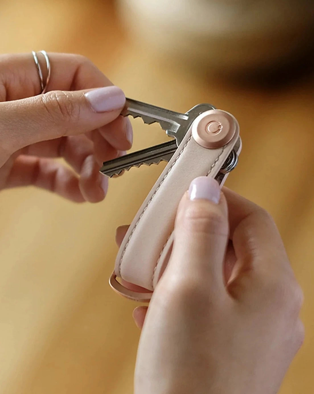 OrbitKey Key Organiser Leather - Blush/Blush