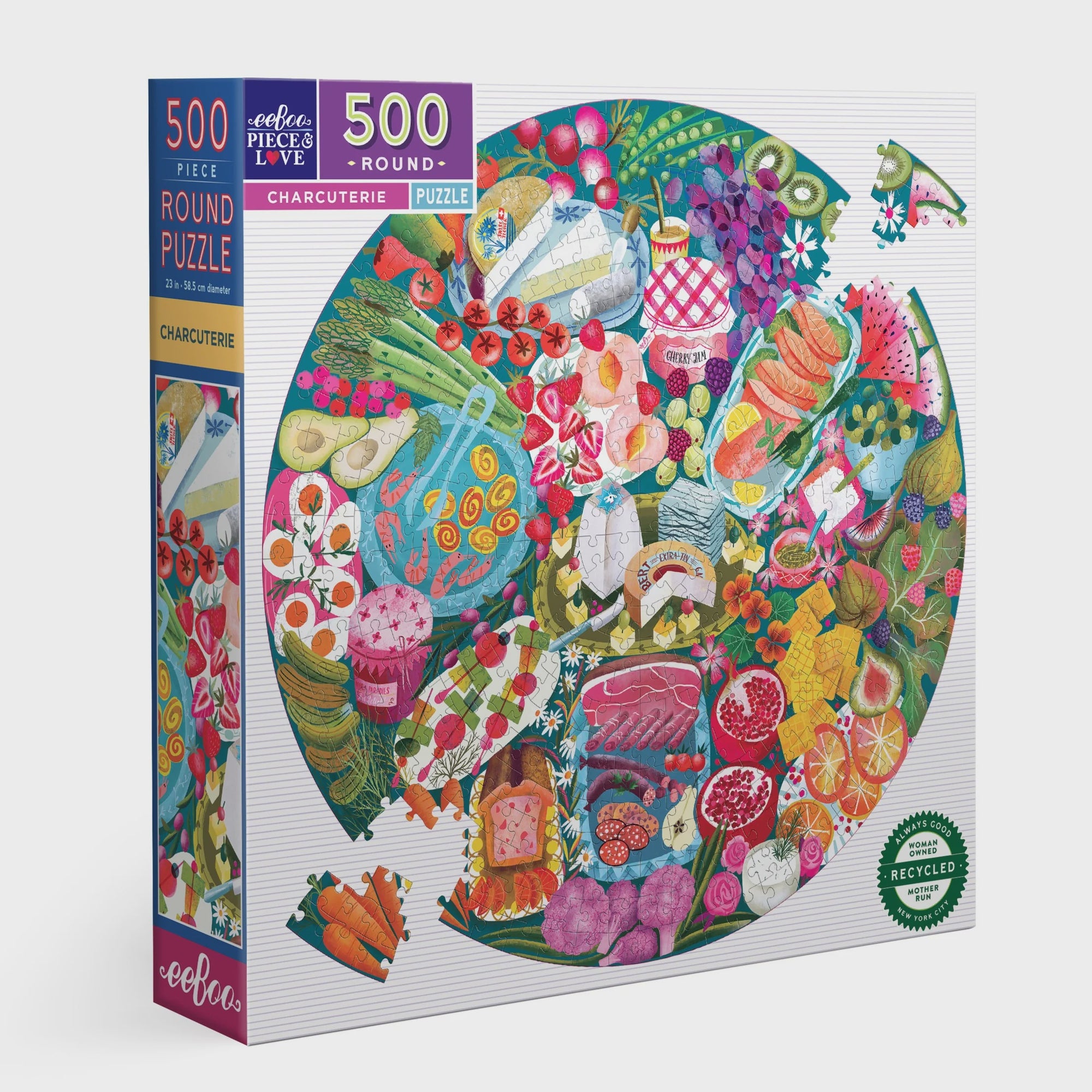Eeboo Charcuterie Round Puzzle - 500 pc