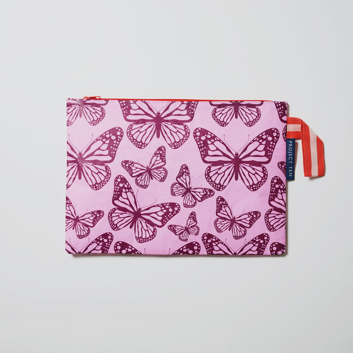 Project Ten Large Zip Pouch - Butterfly