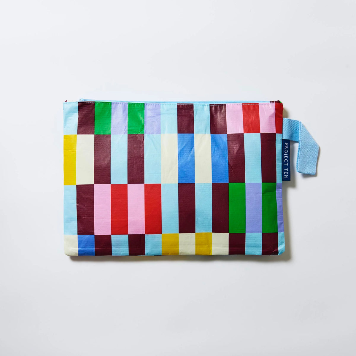 Project Ten Large Zip Pouch - Multi Stripe