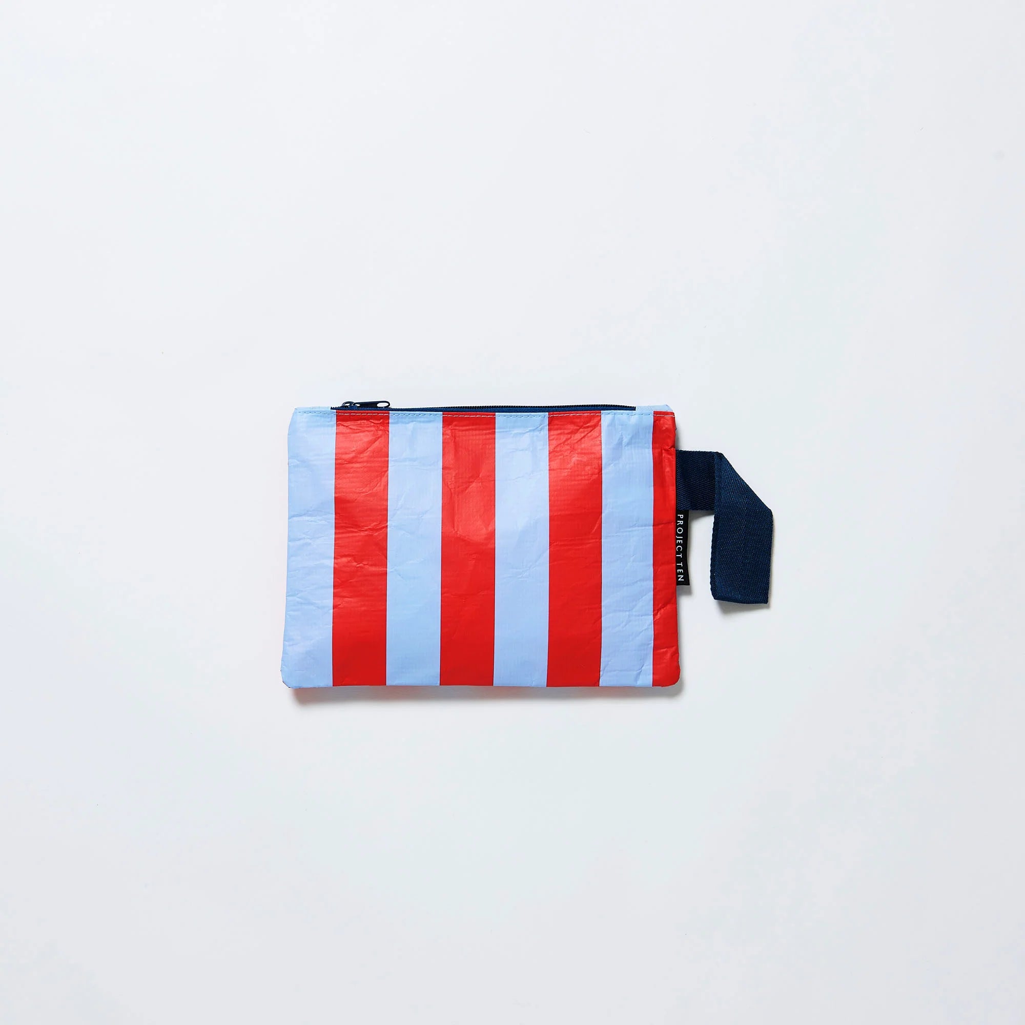 Project Ten Mini Zip Pouch - Red Blue Stripe