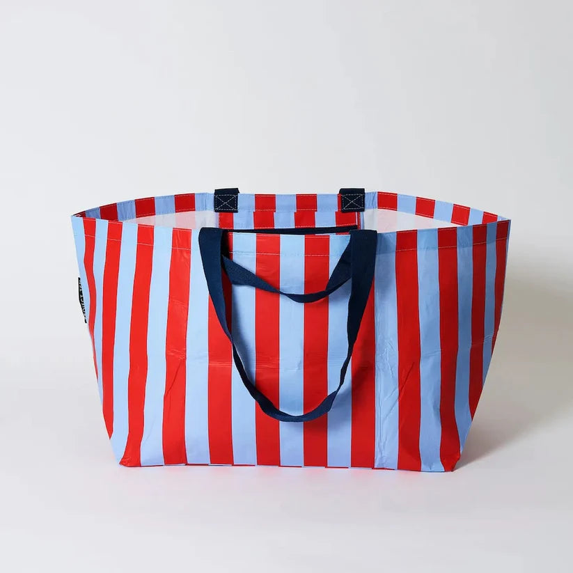 Project Ten Oversized Tote - Red Blue Stripe