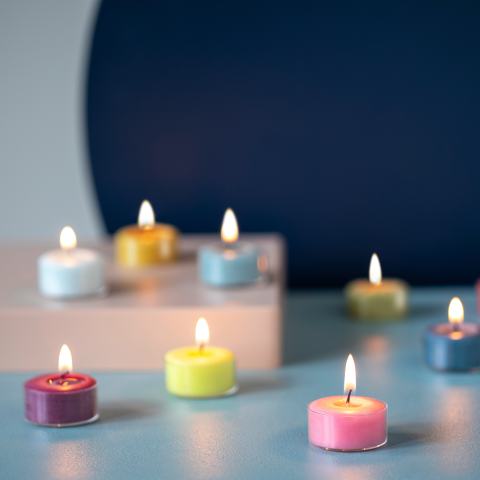 Remember Colourful Tealight Candles  - Set of 9