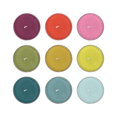 Remember Colourful Tealight Candles  - Set of 9