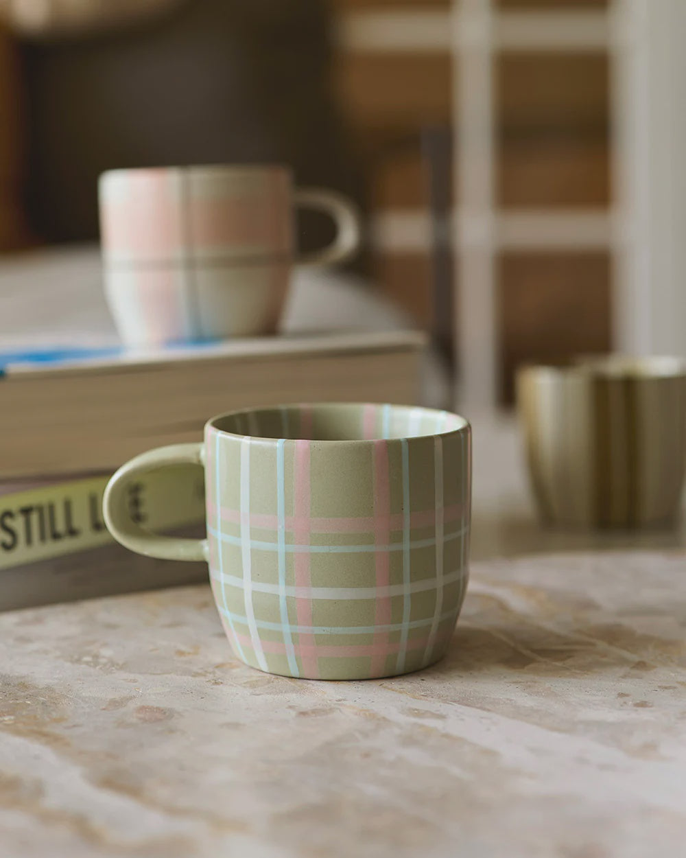 Robert Gordon Mug - Sage &amp; Blush Check