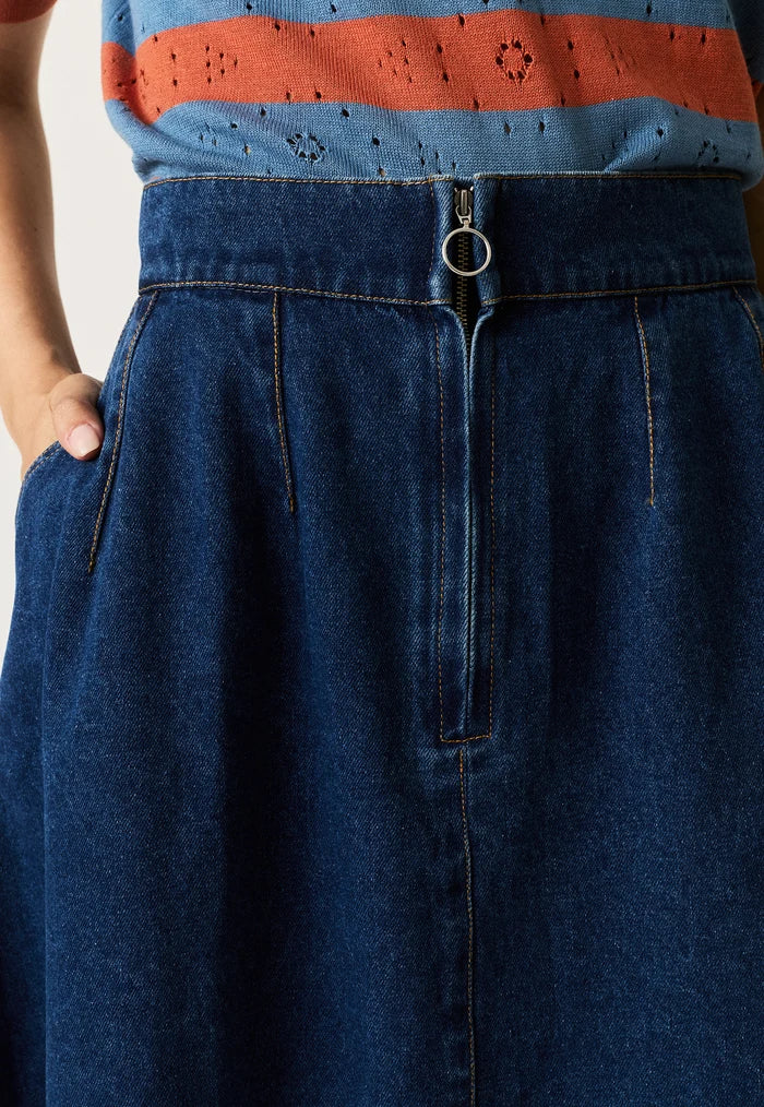Nancybird Aries Denim Skirt - Dark Wash