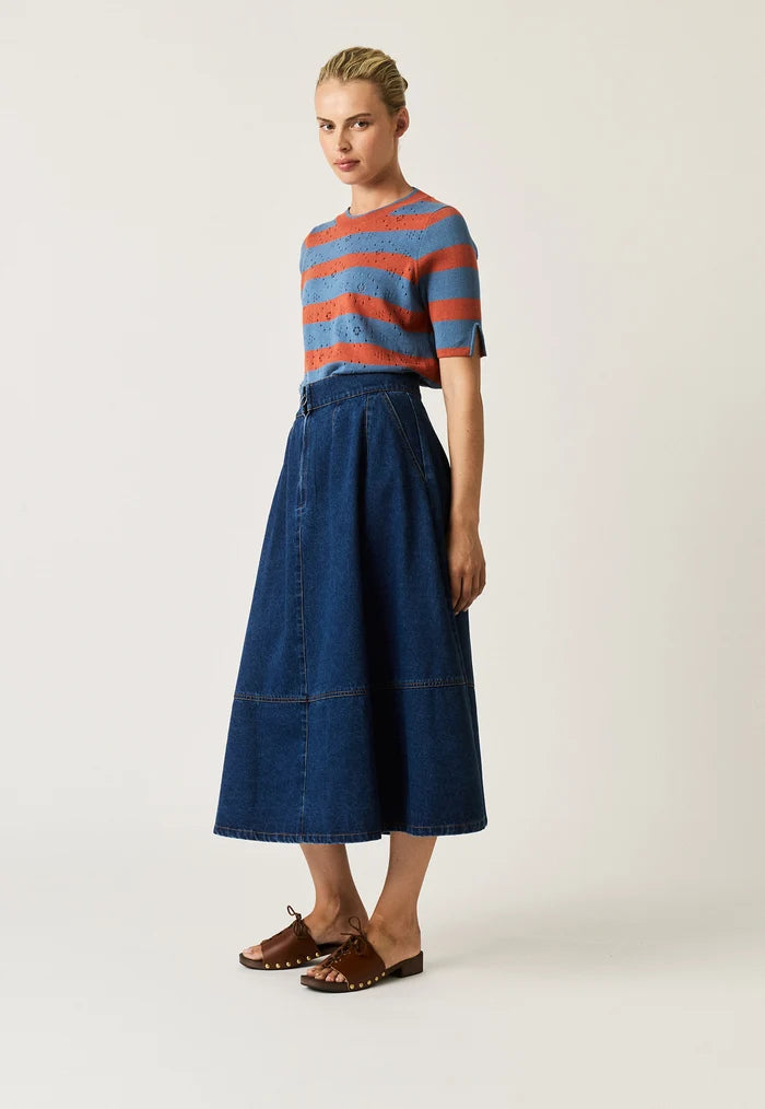 Nancybird Aries Denim Skirt - Dark Wash