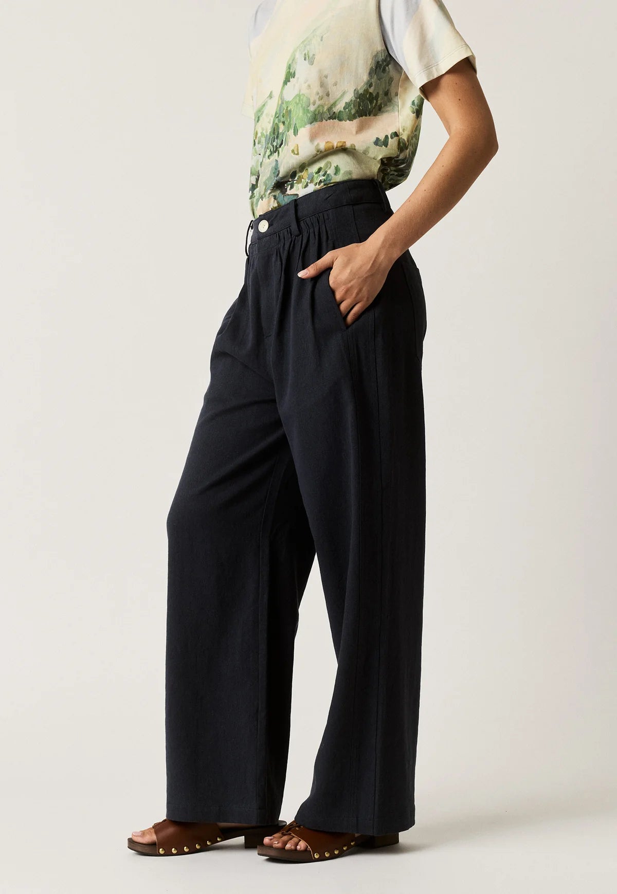 Nancybird Charlotte Pant - Steel Blue
