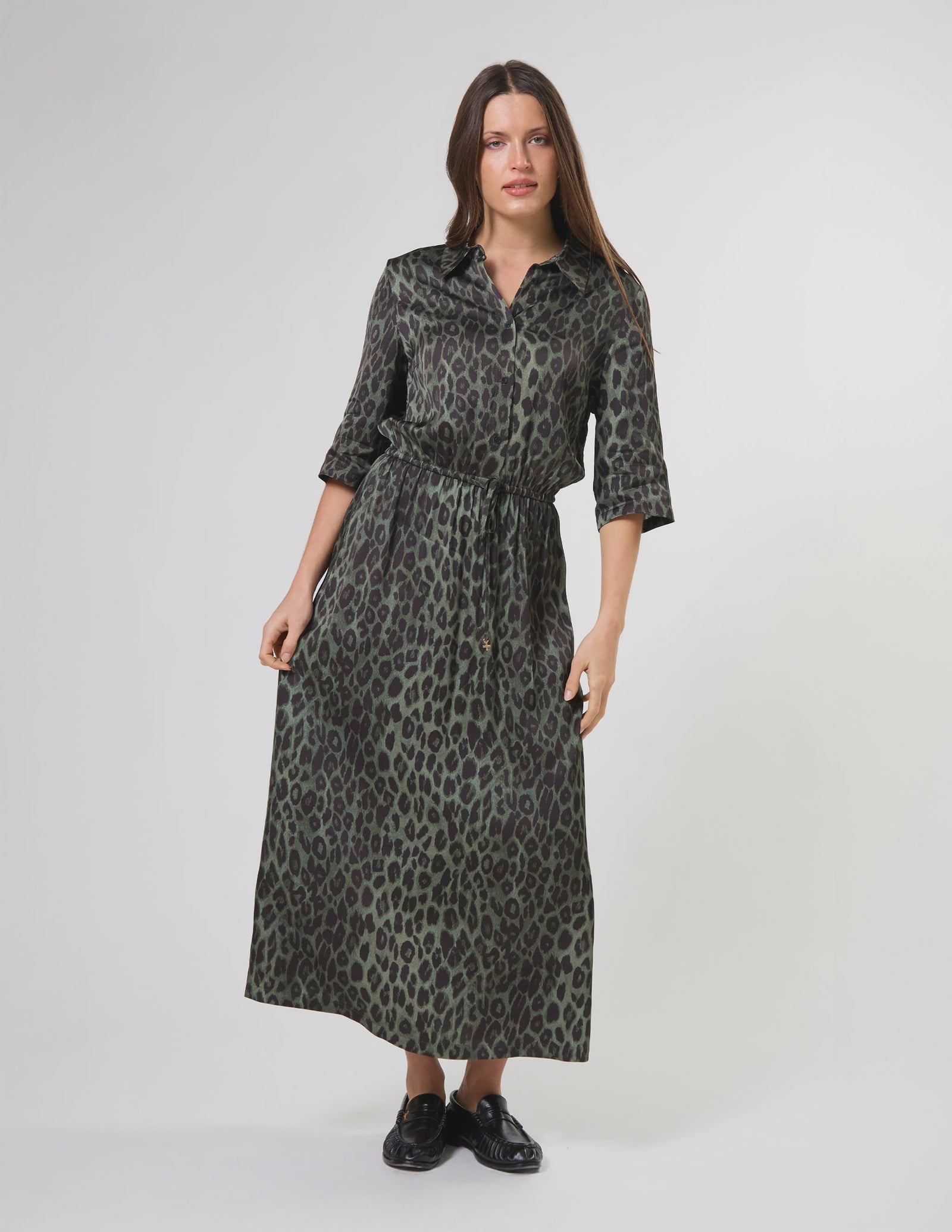 Stella & Gemma Honor Dress - Khaki Leopard