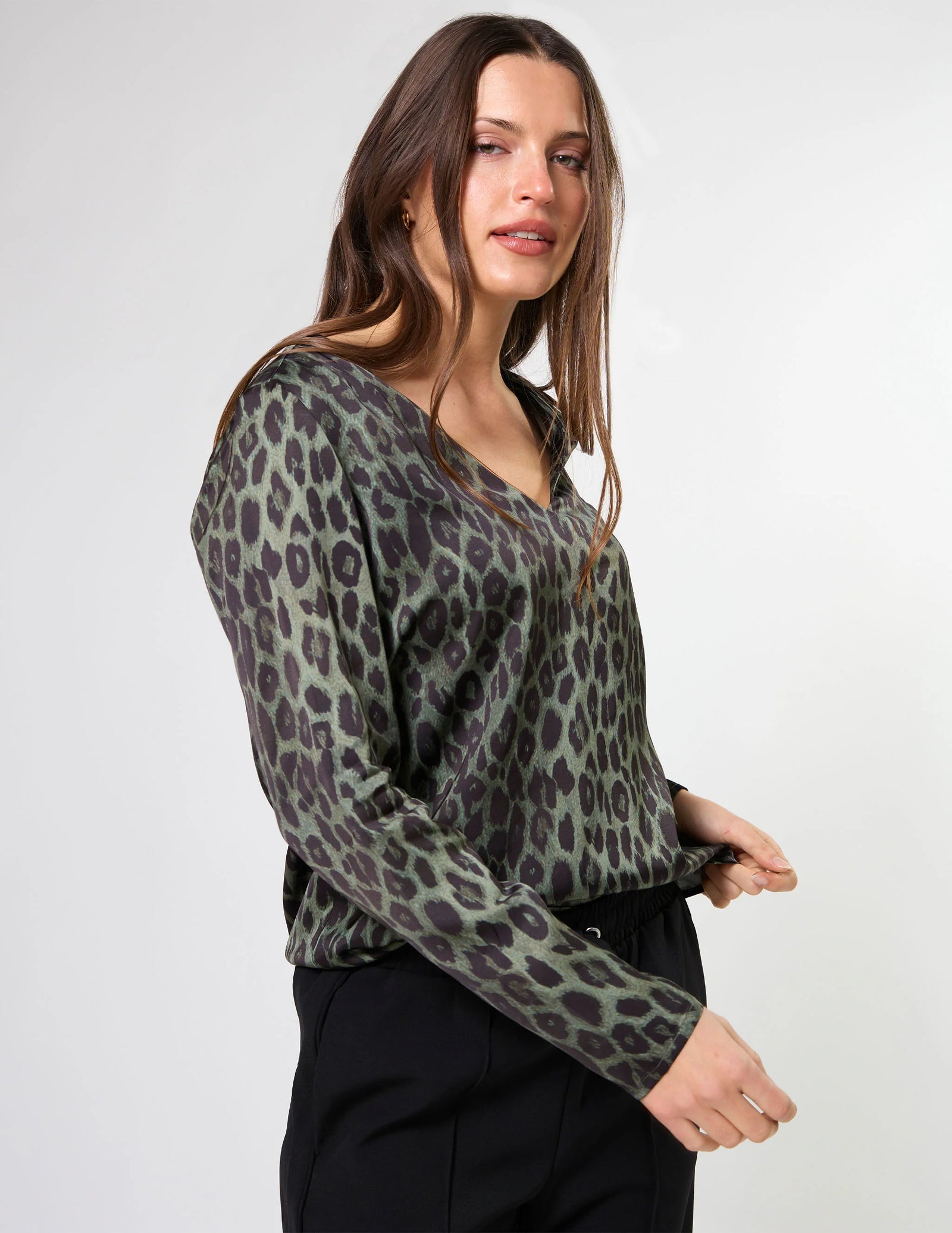 Stella and Gemma Kelly Blouse - Khaki Leopard
